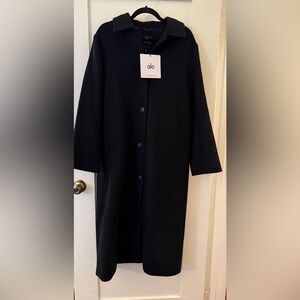 alo Yoga Wool Metro Long Coat Black size S